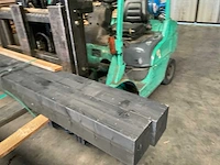 Vuren paal zwart gespoten - 250x14x14 cm (3x) - afbeelding 7 van  10