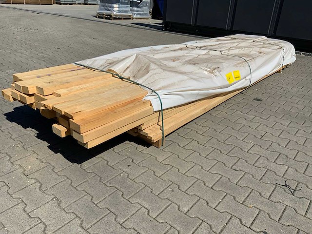 Vuren plank 3600x100x25mm / vuren balk 4250x100x50mm (95x) - afbeelding 1 van  7