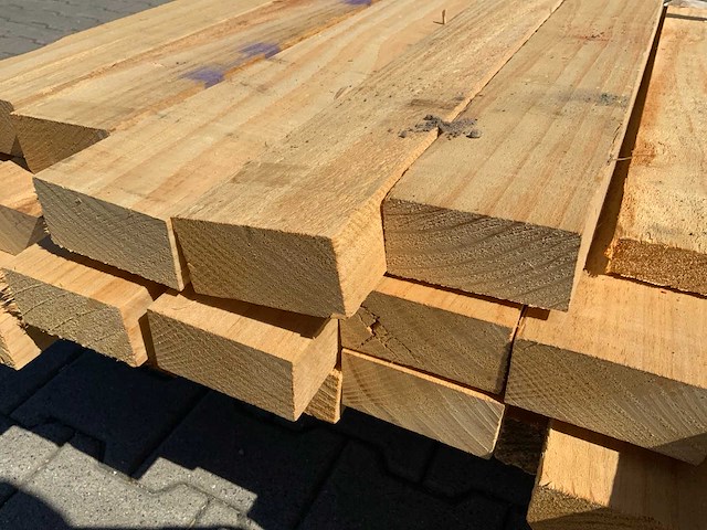 Vuren plank 3600x100x25mm / vuren balk 4250x100x50mm (95x) - afbeelding 5 van  7