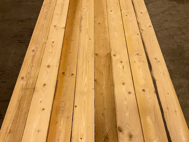 Vuren plank 360x12,5x2,5 cm (21x) - afbeelding 4 van  6