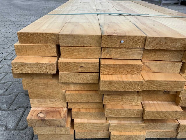 Vuren plank 3670x145x45mm (60x) - afbeelding 3 van  9