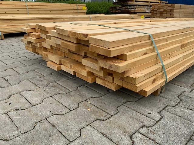 Vuren plank 3900x120x28mm (64x) - afbeelding 7 van  9