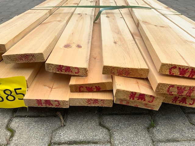 Vuren plank 4800x120x28mm (25x) - afbeelding 1 van  1
