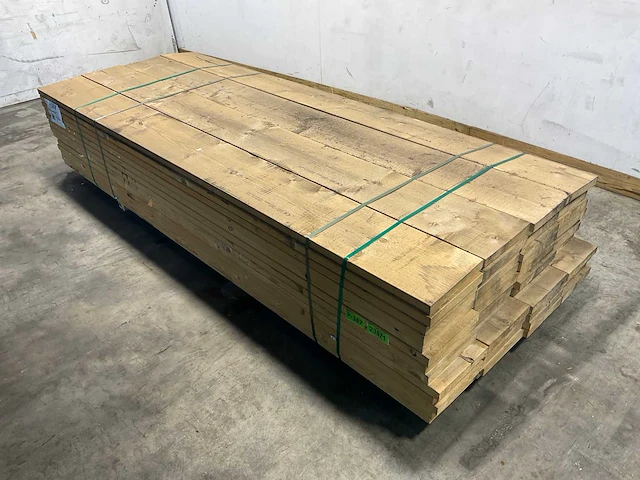 Vuren plank geschaafd - 300x28,5x3,8 cm (25x) - afbeelding 1 van  7