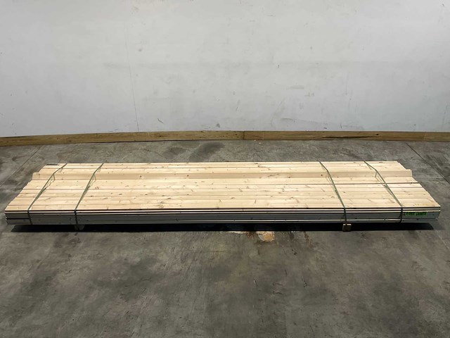 Vuren plank geschaafd - 390x6,8x1,9 cm (109x) - afbeelding 1 van  3