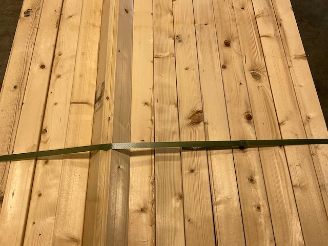 Vuren plank geschaafd - 390x6,8x1,9 cm (109x) - afbeelding 2 van  3