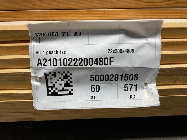Vuren plank geschaafd - 480x19,5x1,8 cm (58x) - afbeelding 8 van  8
