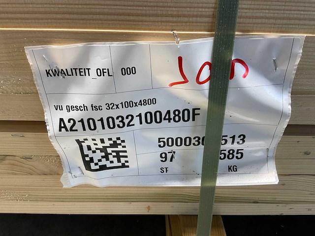 Vuren plank geschaafd - 480x9,5x2,8 cm (94x) - afbeelding 9 van  9