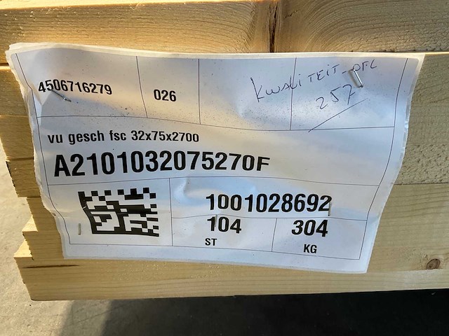 Vuren plank geschaafd 270x7x2,7 cm (101x) - afbeelding 5 van  6
