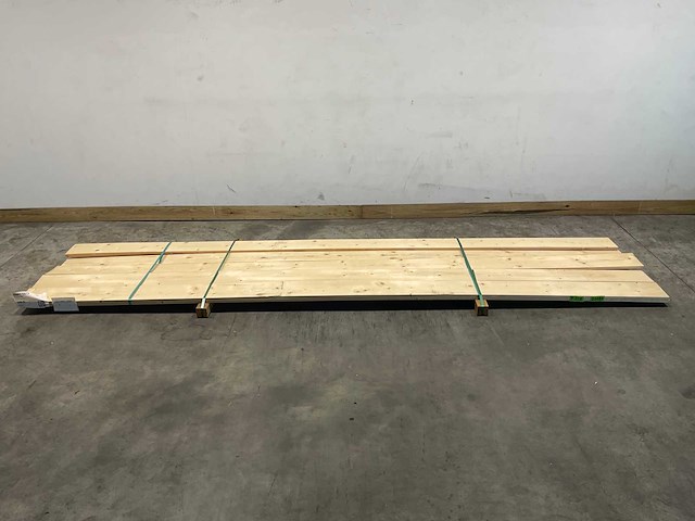 Vuren plank geschaafd 420x20x2 cm (8x) - afbeelding 1 van  2