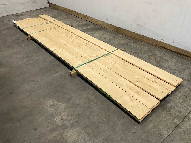 Vuren plank geschaafd 420x20x2 cm (8x) - afbeelding 1 van  7