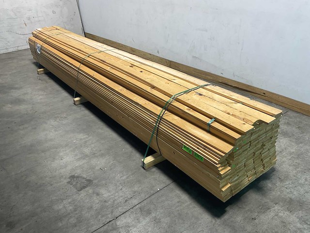 Vuren plank geschaafd 480x10x2 cm (194x) - afbeelding 1 van  5