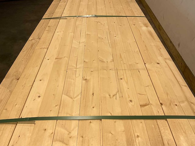 Vuren plank geschaafd mes- en groef 420x9,5x1,8 cm (102x) - afbeelding 2 van  3