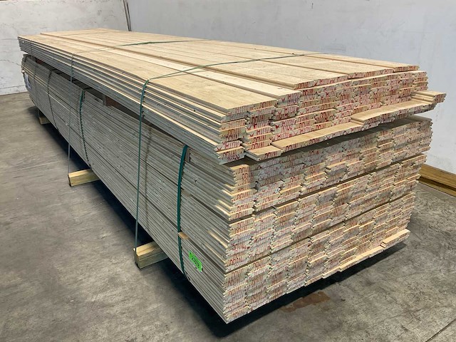 Vuren plank geschaafd mes- en groef 420x9,5x1,8 cm (102x) - afbeelding 3 van  3