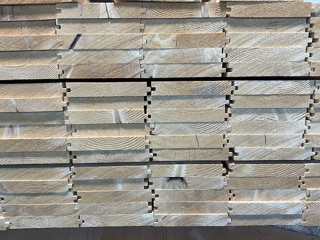 Vuren plank geschaafd met mes- en groef 360x17x2,8 cm (66x) - afbeelding 4 van  5