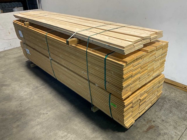 Vuren plank geschaafd met mes- en groef 360x17x2,8 cm (66x) - afbeelding 2 van  7
