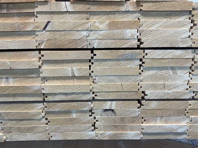 Vuren plank geschaafd met mes- en groef 360x17x2,8 cm (66x) - afbeelding 6 van  7
