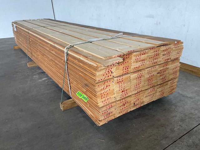 Vuren plank geschaafd met mes- en groef 390x17x1,8 cm (50x) - afbeelding 4 van  6