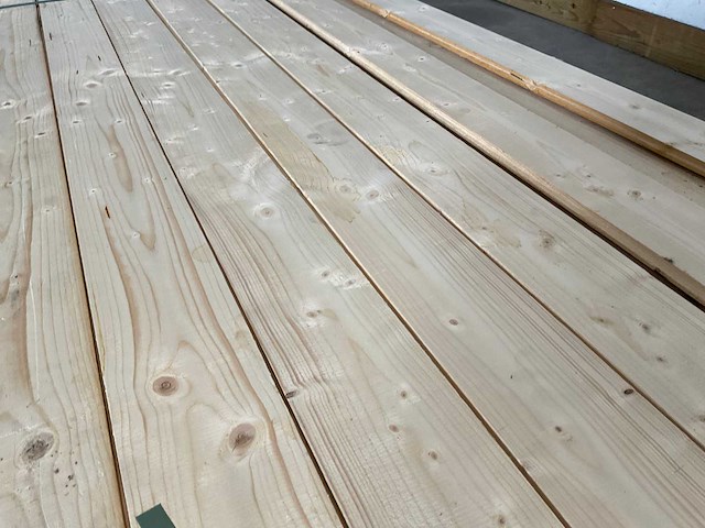 Vuren plank geschaafd met mes- en groef 420x11,5x1,8 cm (111x) - afbeelding 3 van  9