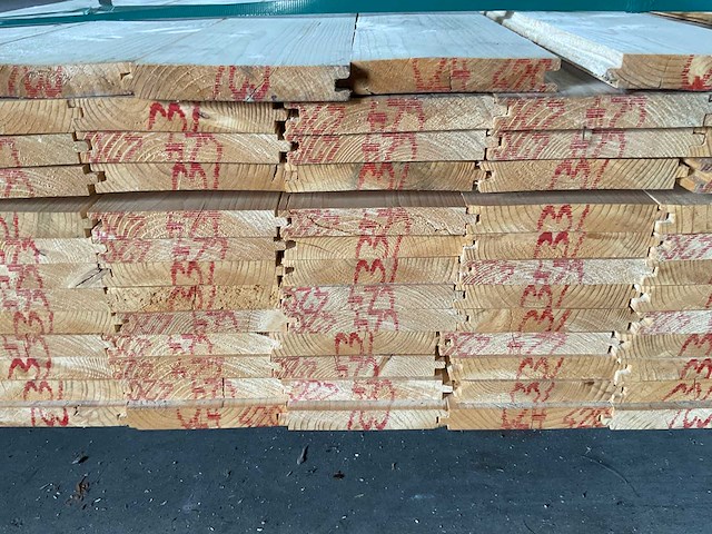 Vuren plank geschaafd met mes- en groef 420x11,5x1,8 cm (111x) - afbeelding 7 van  9