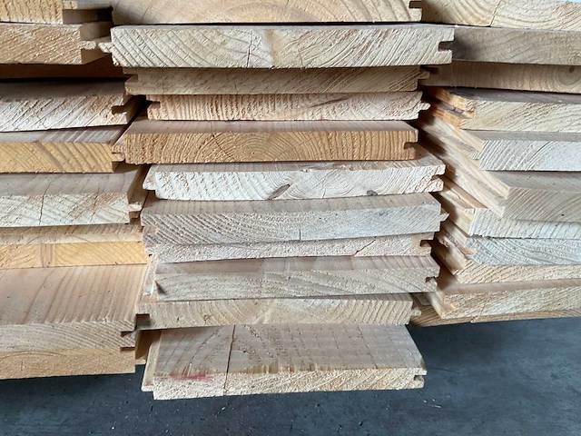 Vuren plank geschaafd met mes- en groef 480x16,5x1,8 cm (58x) - afbeelding 9 van  10