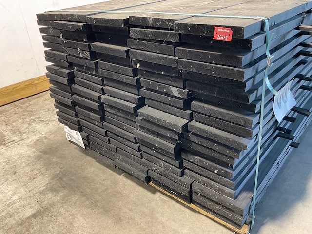 Vuren plank geschaafd zwart geïmpregneerd 400x19,5x2,5 cm (46x) - afbeelding 5 van  7
