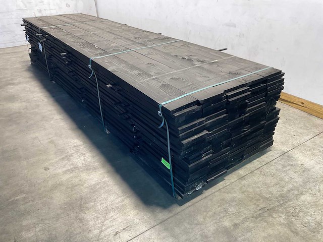 Vuren plank geschaafd zwart geïmpregneerd 400x19,5x2,5 cm (46x) - afbeelding 2 van  7