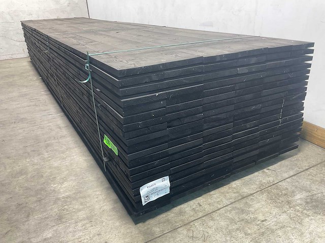 Vuren plank geschaafd zwart geïmpregneerd 500x19,5x2,5 cm (50x) - afbeelding 1 van  6