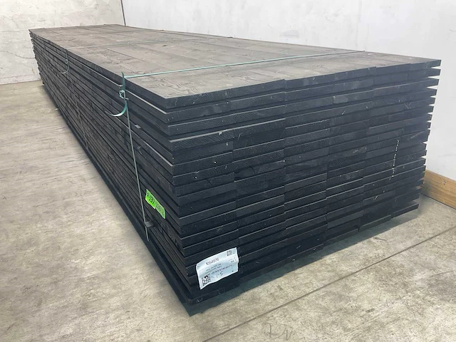 Vuren plank geschaafd zwart geïmpregneerd 500x19,5x2,5 cm (50x) - afbeelding 3 van  8