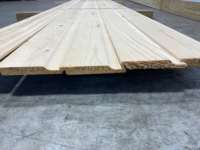 Vuren plank halfhouts rabat 360x14,5x2 cm (5x) - afbeelding 3 van  4