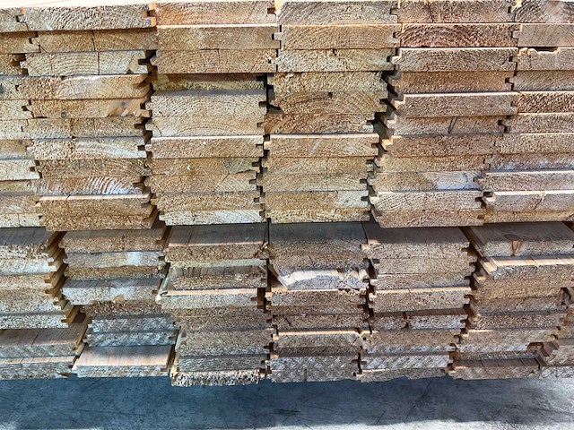 Vuren plank mes- en groef 510x12x2,2 cm (176x) - afbeelding 1 van  2