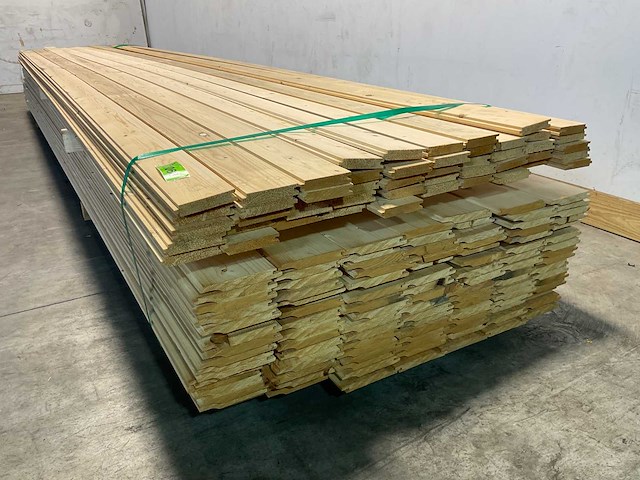Vuren plank mes- en groef geschaafd 480x9,5x2 cm (132x) - afbeelding 5 van  7