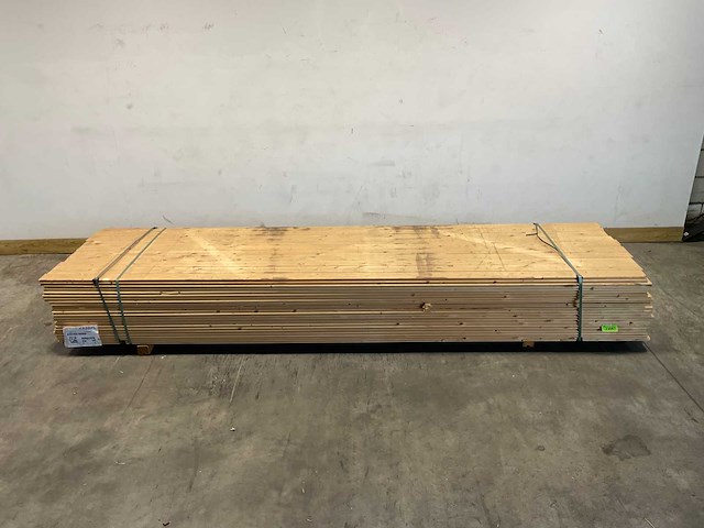 Vuren plank mes-en groef geschaafd 360x9,5x2 cm (96x) - afbeelding 2 van  7