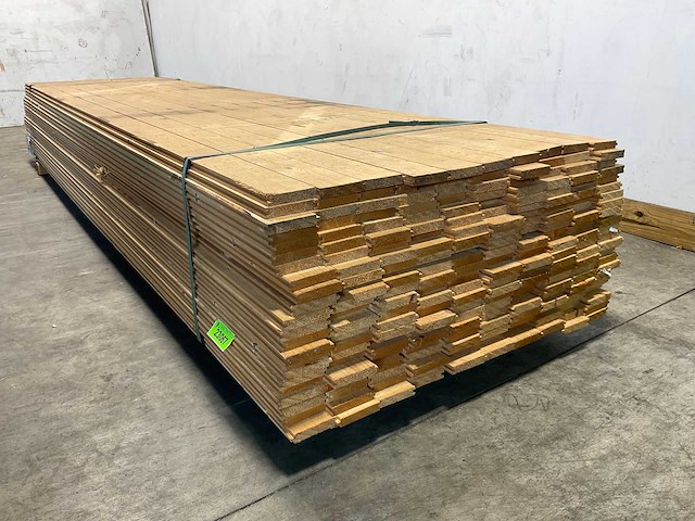 Vuren plank mes-en groef geschaafd 360x9,5x2 cm (96x) - afbeelding 5 van  7
