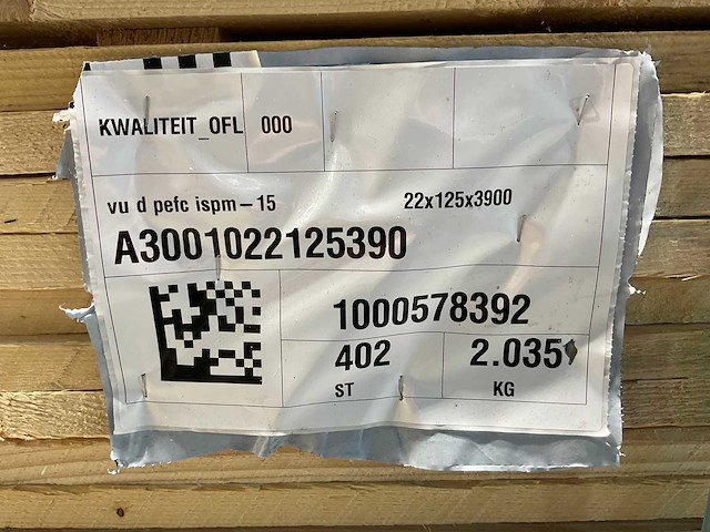 Vuren plank ruw - 390x12,5x2,2 cm (89x) - afbeelding 8 van  8