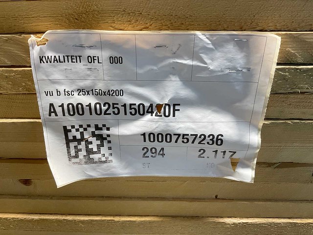 Vuren plank ruw - 420x15x2,5 cm (50x) - afbeelding 8 van  8