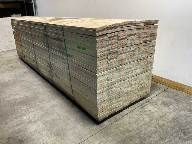 Vuren plank ruw - 420x15x2,5 cm (50x) - afbeelding 1 van  8