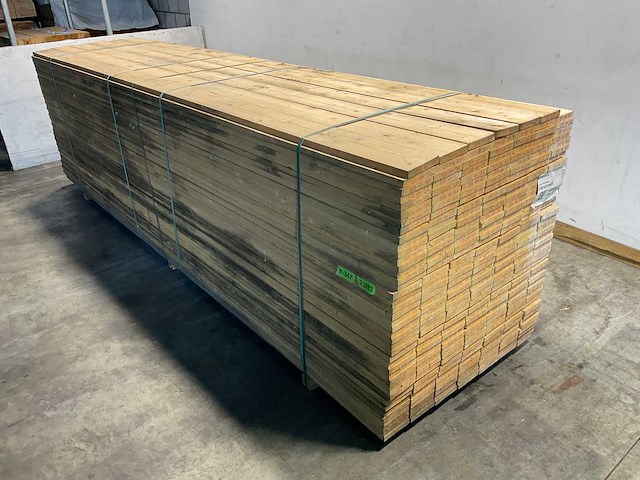 Vuren plank ruw - 420x15x2,5 cm (75x) - afbeelding 1 van  6
