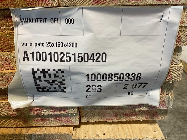 Vuren plank ruw - 420x15x2,5 cm (75x) - afbeelding 8 van  8