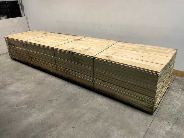 Vuren plank ruw - 480x12,5x2,2 cm (75x) - afbeelding 1 van  2