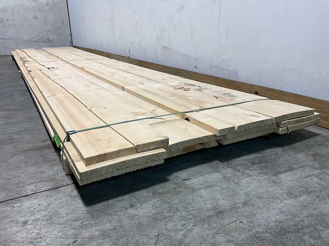 Vuren plank ruw - 500x27,5x2,5 cm (6x) - afbeelding 2 van  2