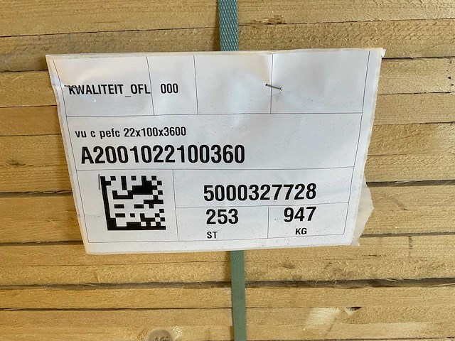 Vuren plank ruw 360x10x2,2 cm (100x) - afbeelding 8 van  9
