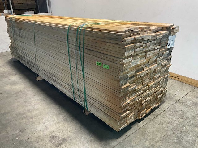 Vuren plank ruw 450x12,5x2 cm (65x) - afbeelding 1 van  7