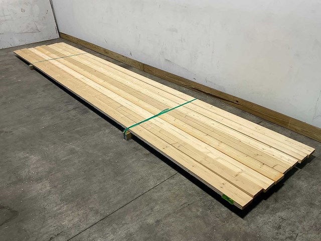 Vuren plank ruw 540x12,5x3,2 cm (8x) - afbeelding 1 van  5