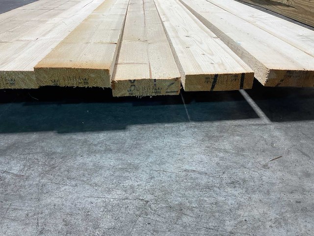 Vuren plank ruw 540x12,5x3,2 cm (8x) - afbeelding 2 van  2