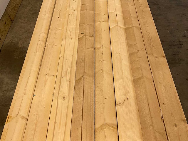 Vuren plank ruw 540x12,5x3,2 cm (8x) - afbeelding 2 van  4