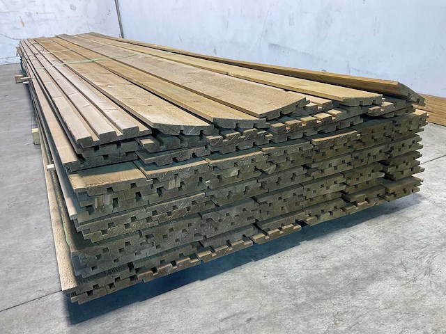 Vuren plank triple rhombus geïmpregneerd 480x14,5x2,2 cm (25x) - afbeelding 2 van  6