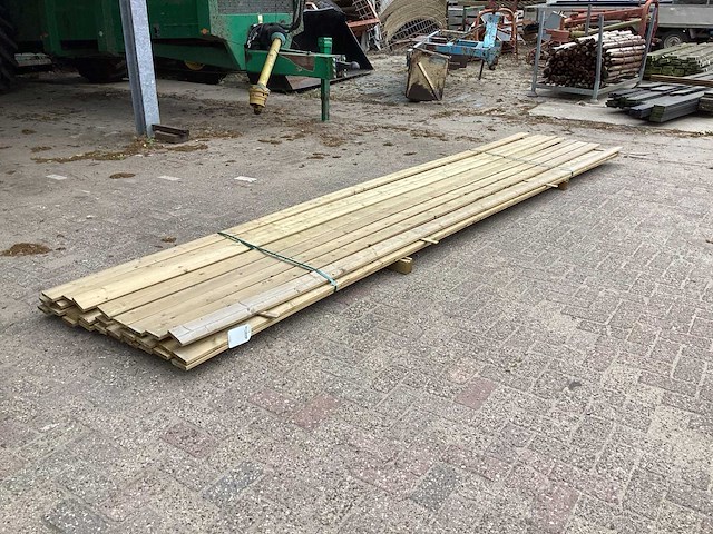 Vuren planken 95x18x4800mm (28x) - afbeelding 1 van  4