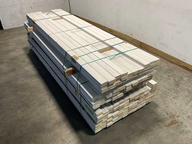 Vuren raamprofiel r wit gegrond 300x9x4 cm (50x) - afbeelding 1 van  9