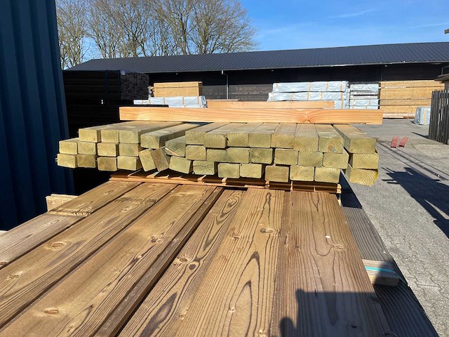 Vuren regels geschaafd geïmpregneerd 2600x75x47mm (39x) - afbeelding 3 van  3